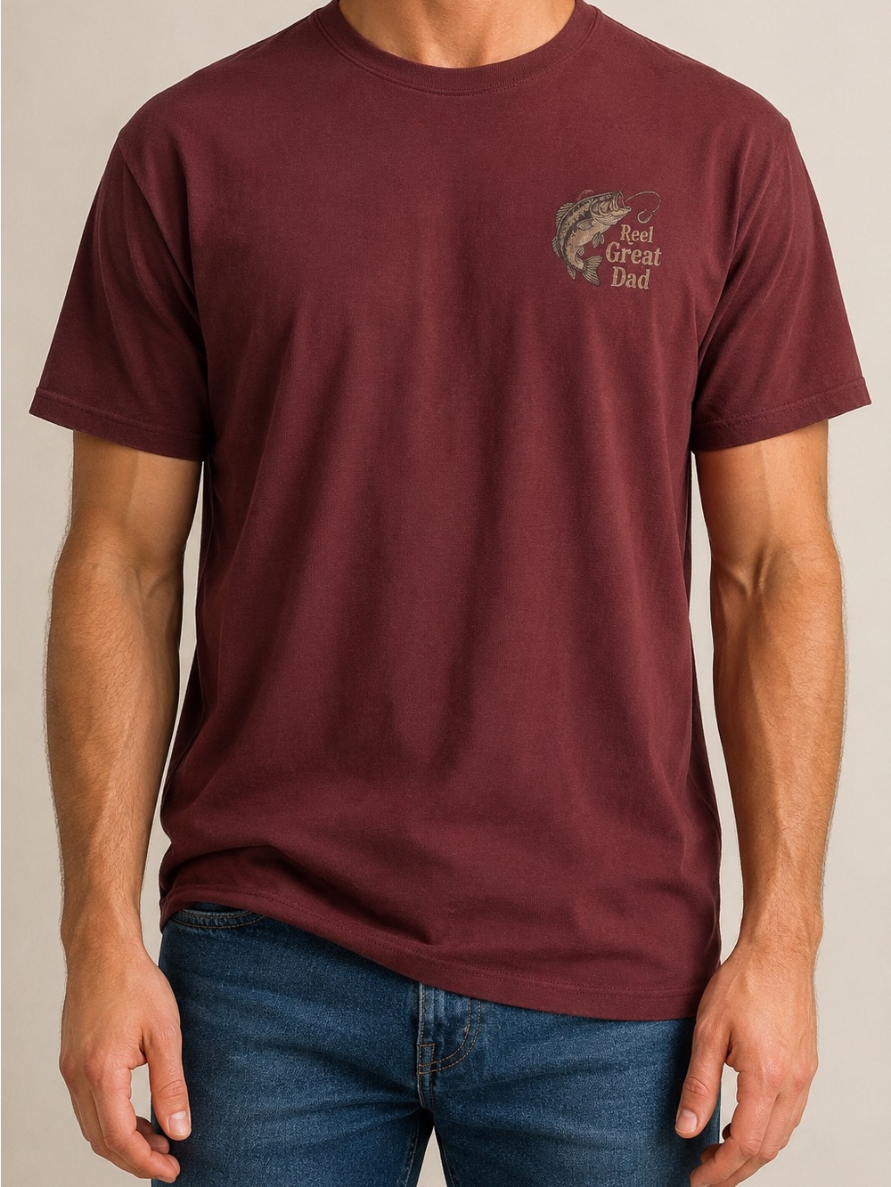 Gildan Maroon 'Reel Great Dad' Fishing Graphic Tee
